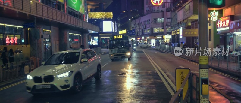 夜晚香港车流