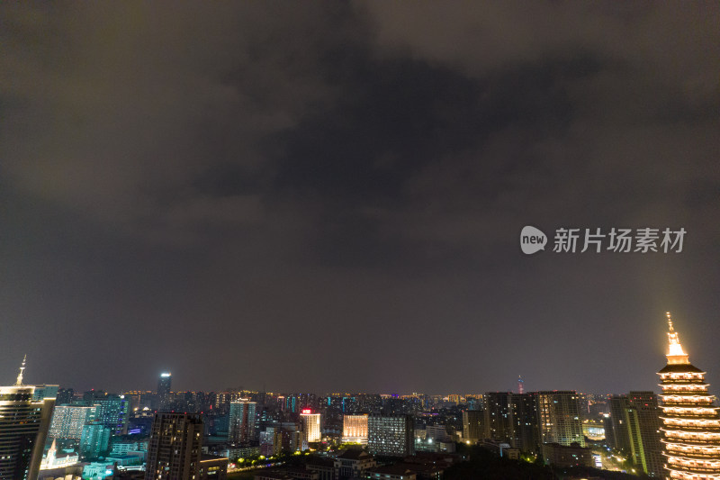 江苏常州城市夜景灯光航拍摄影图