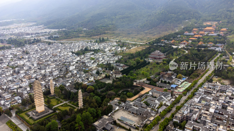 大理崇圣寺三塔航拍