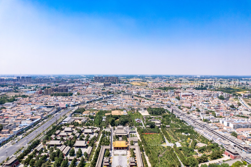 河南周口淮阳去伏羲陵景区航拍图