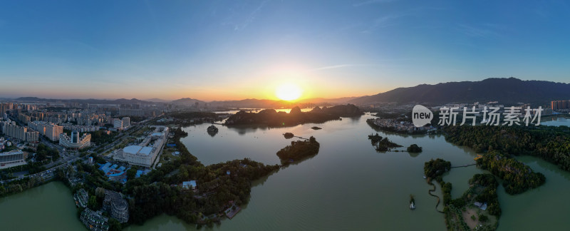 航拍广东肇庆星湖风景区