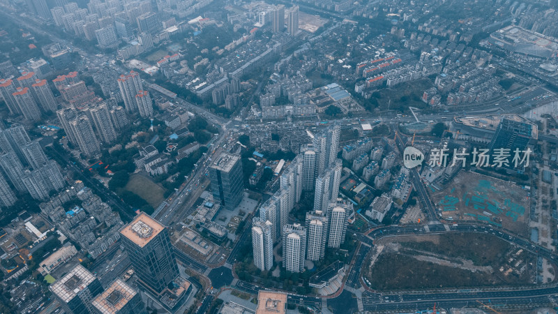 航拍福州阴天云雾风景