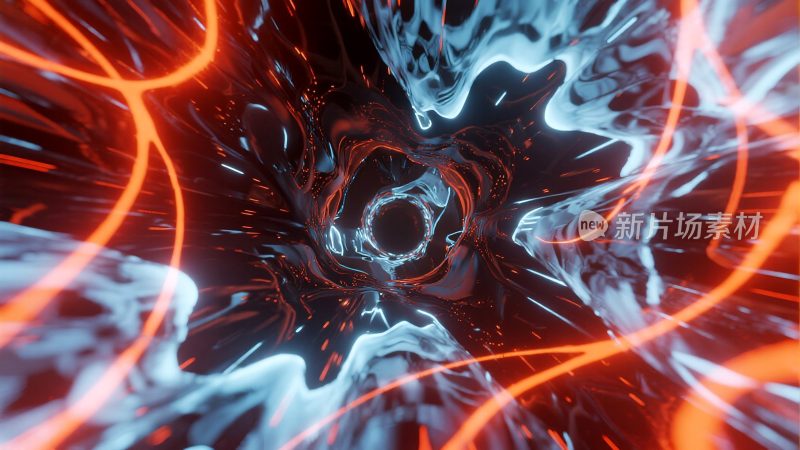 抽象光影隧道空间视觉素材