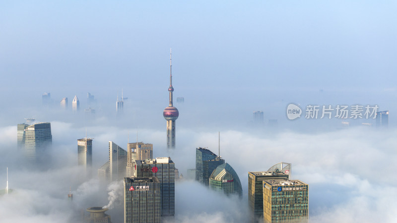 上海城市高楼云海景观