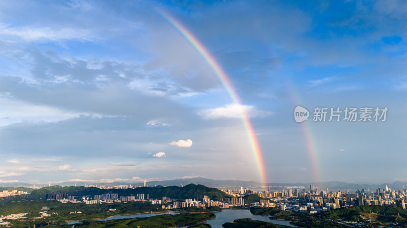 深圳城市彩虹航拍图