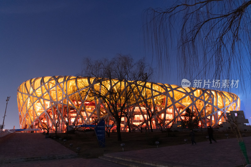 北京奥林匹克公园鸟巢夜景