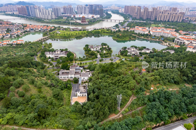 宜春城市建设绿化植物航拍图