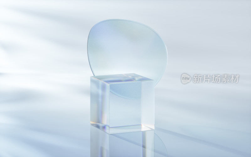 透明水晶几何体3D渲染