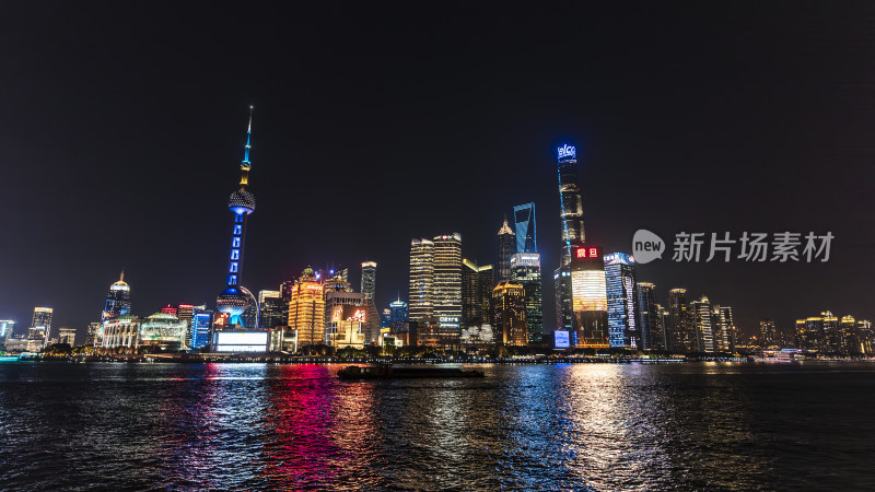 上海外滩璀璨夜景城市风光全景