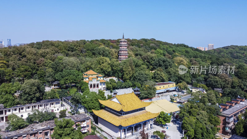 武汉武昌区宝通禅寺洪山宝塔航拍