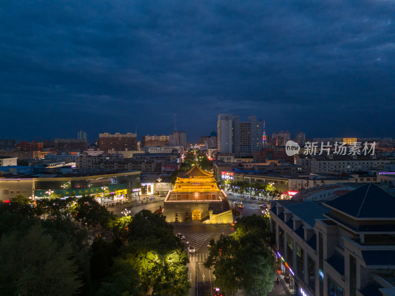 甘肃张掖钟鼓楼夜景