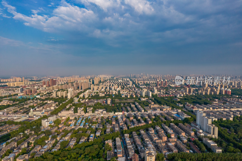 山东淄博城市风光大景航拍摄影图