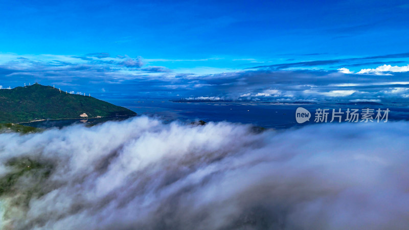 南澳岛清晨云海海上岛屿大海海洋航拍图