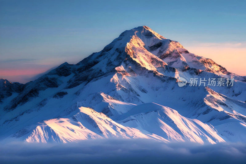 雪山风景冬天天空户外