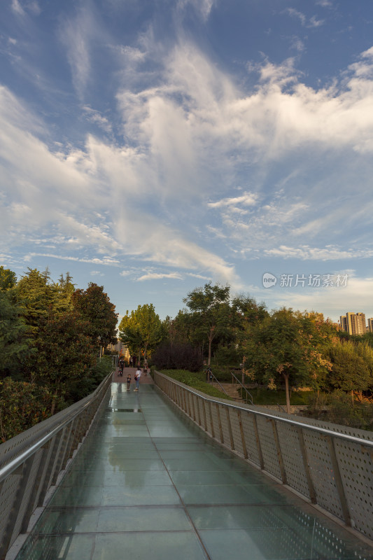 城市风景建设傍晚风景