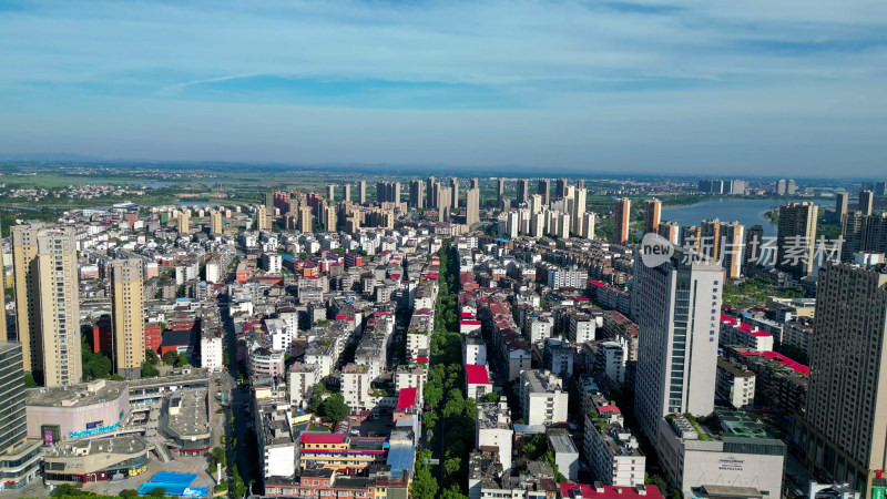 航拍鹰潭大景鹰潭城市天际线