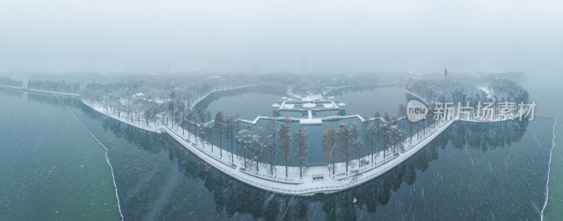 武汉东湖风景区雪景风光