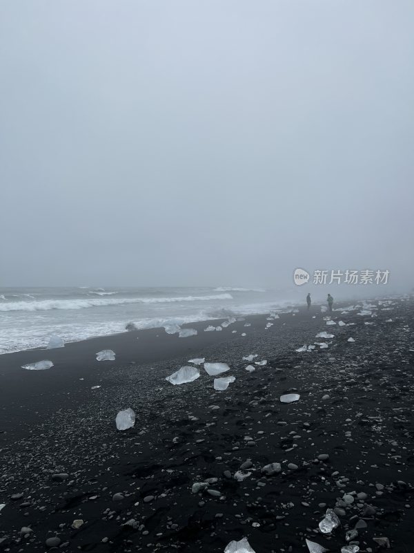 冰岛 黑沙滩 钻石沙滩