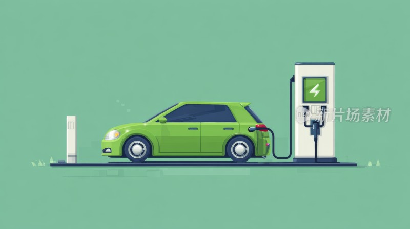 新能源汽车充电桩插画