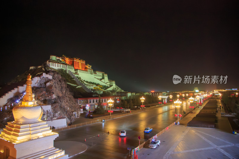 中国西藏拉萨布达拉宫夜景