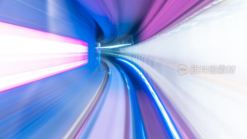 地铁实拍炫彩光影地铁隧道动感光轨延时摄影