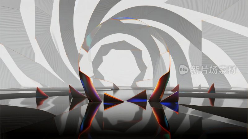 现代抽象几何空间场景