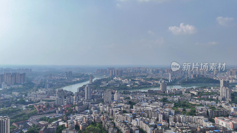 航拍四川内江大景内江城市建设摄影图