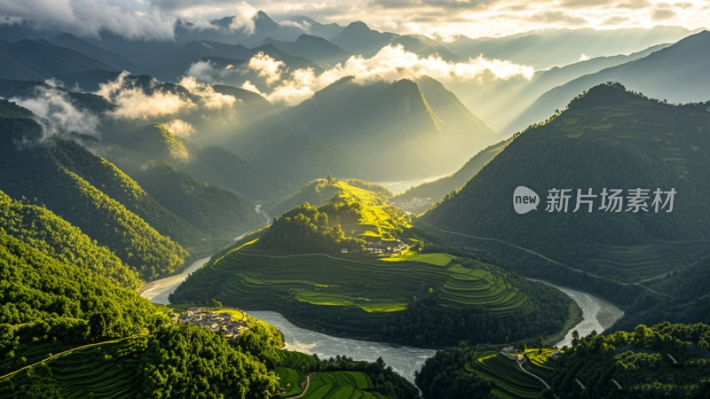 哀牢山森林山间溪流