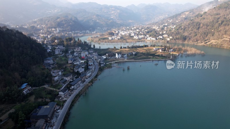 长江支流湖北恩施清江段风景风光航拍