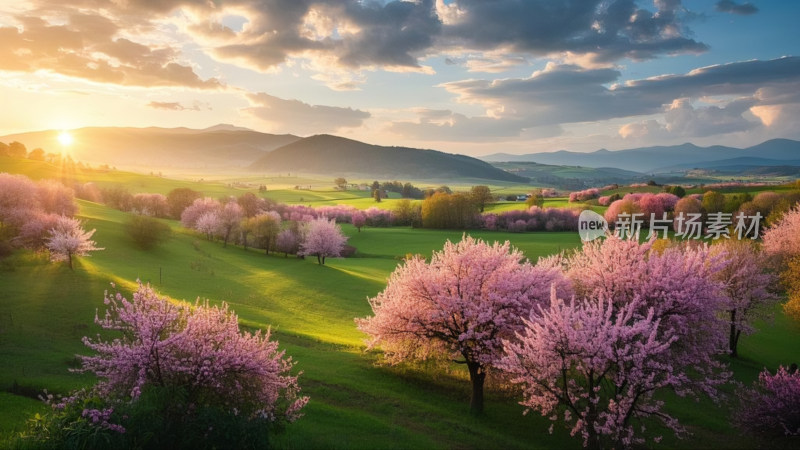 春暖花开美丽乡村 大场景