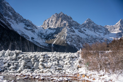 冬天川西毕棚沟雪山