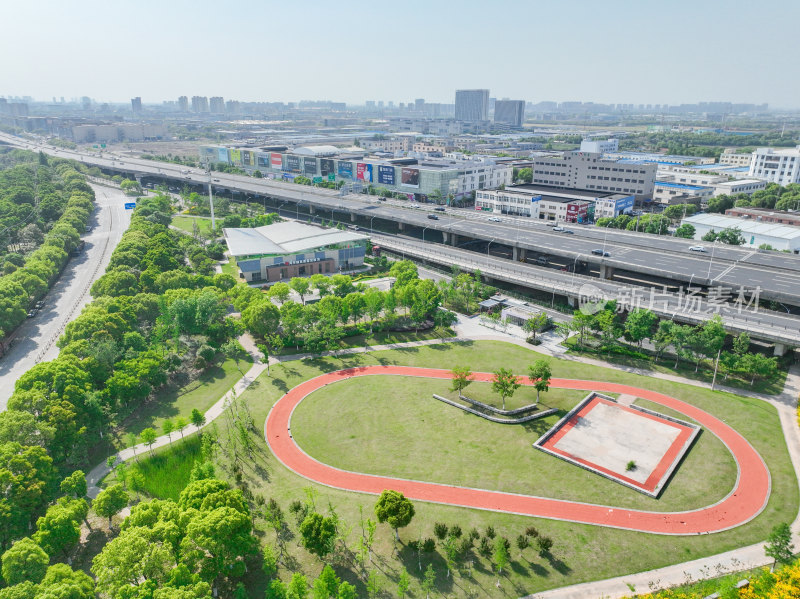 航拍昆山城市大景