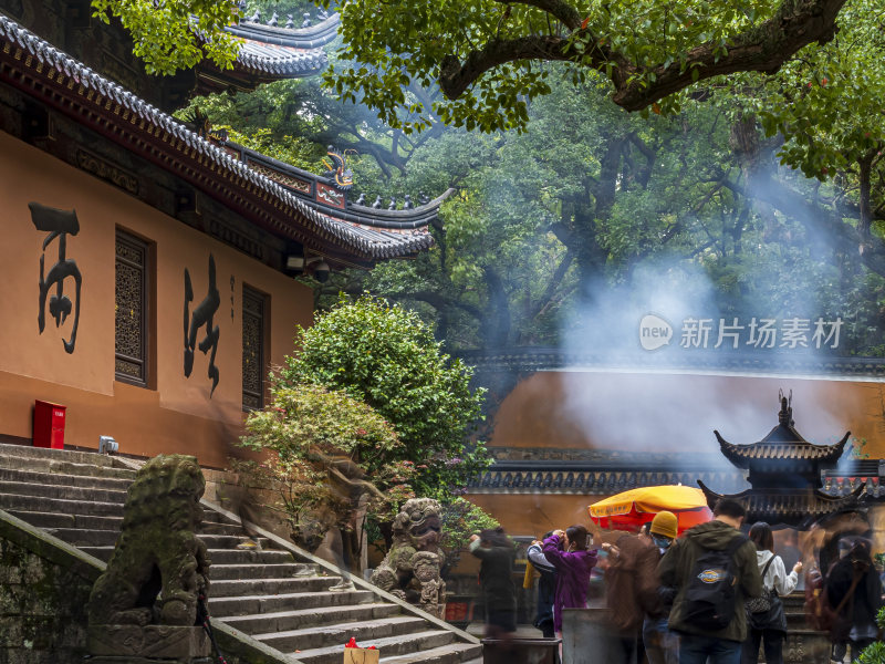 浙江普陀山法雨寺禅院建筑风光