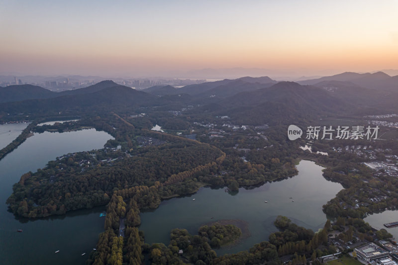 西湖风景区杭州花圃航拍