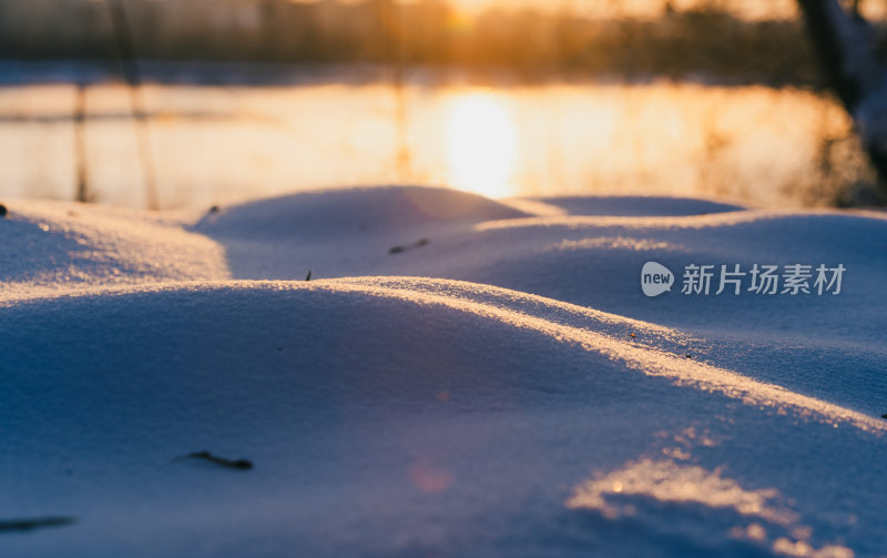 冬天唯美雪地特写