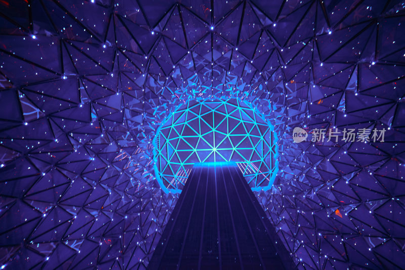 科技感几何结构光影空间