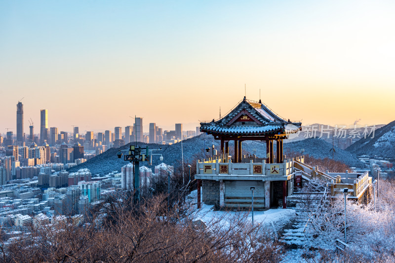 济南千佛山冬日雪景景观