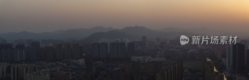 杭州拱墅区大运河城市建筑风光航拍