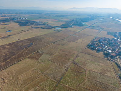 乡村田园风光航拍全景