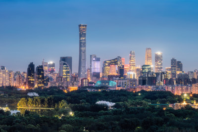 北京夜景 国贸cbd 城市天际线