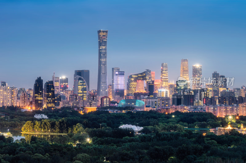 北京夜景 国贸cbd 城市天际线