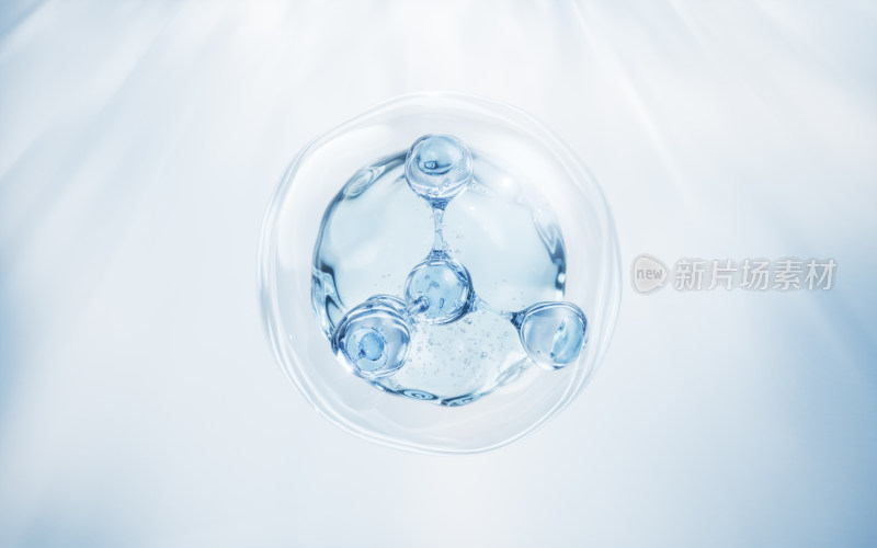 透明水珠与分子3D渲染