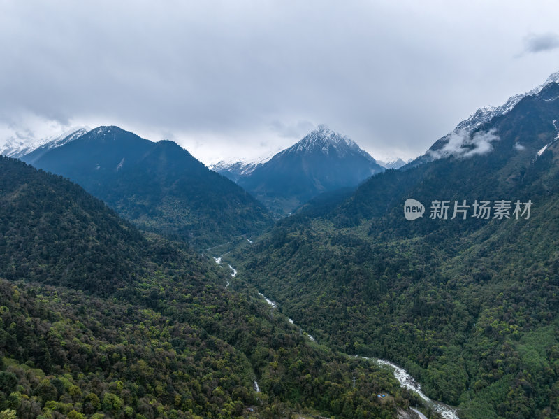 西藏林芝莲花圣地墨脱热带雨林云雾高空航拍