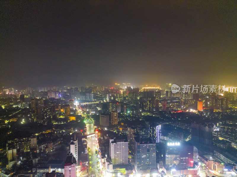 城市夜景灯光航拍摄影图