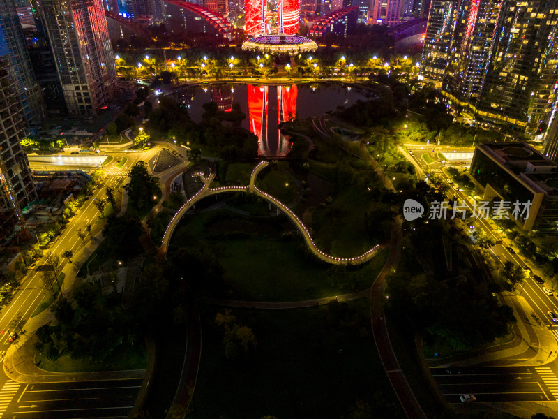 成都夜景交通航拍图