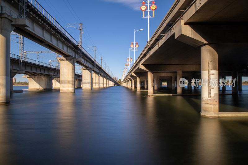 滹沱河风光公路铁路桥