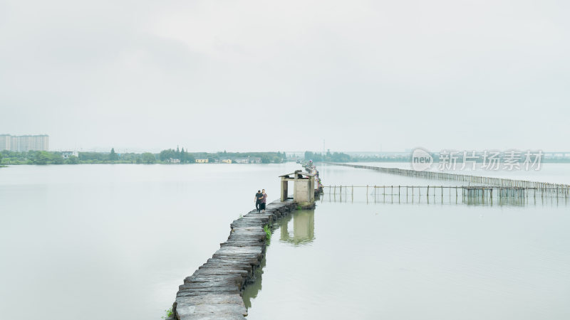 绍兴江南水乡避塘风景