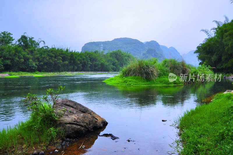 河池盘阳河山青冰秀倒影迷人小桥流水好风光