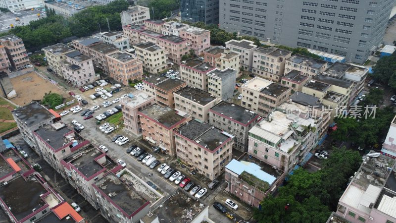 航拍广东省东莞市清溪镇城市风光