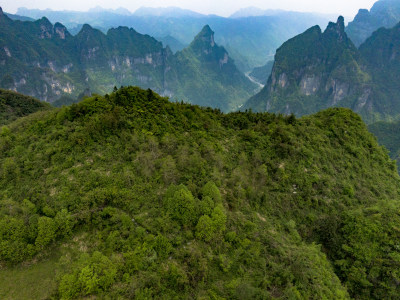 湖南张家界奇特山川航拍摄影图